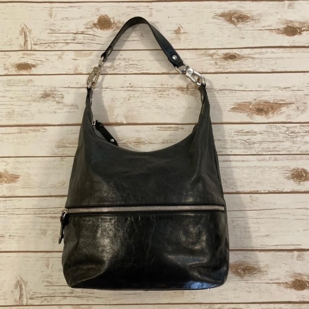 HOBO Classic Black Leather Hobo Bag